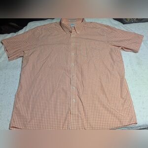 L.L.Bean Big & Tall Men’s Orange Check 100% Cotton Button-Down — XXL Tall